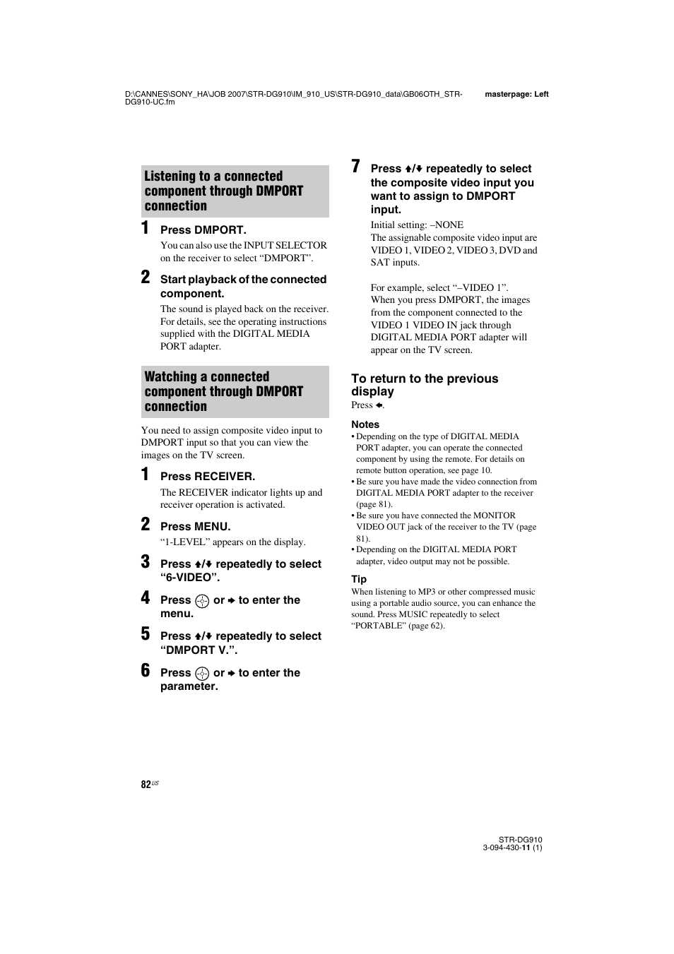 Sony STR-DG910 User Manual | Page 82 / 100