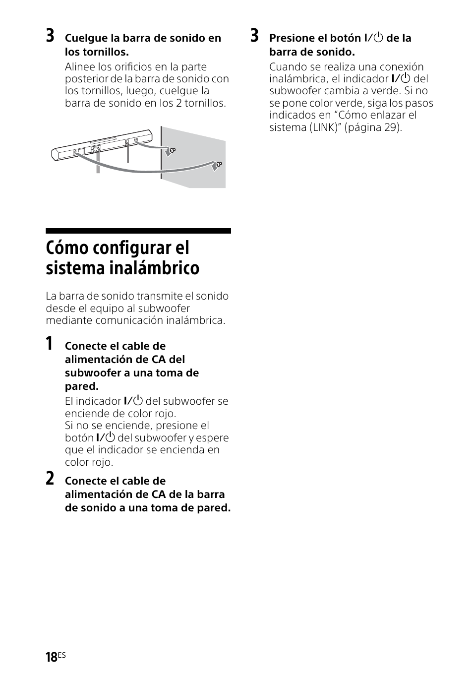 Cómo configurar el sistema inalámbrico, Cómo configurar el sistema, Inalámbrico | Sony HT-CT260H User Manual | Page 88 / 108