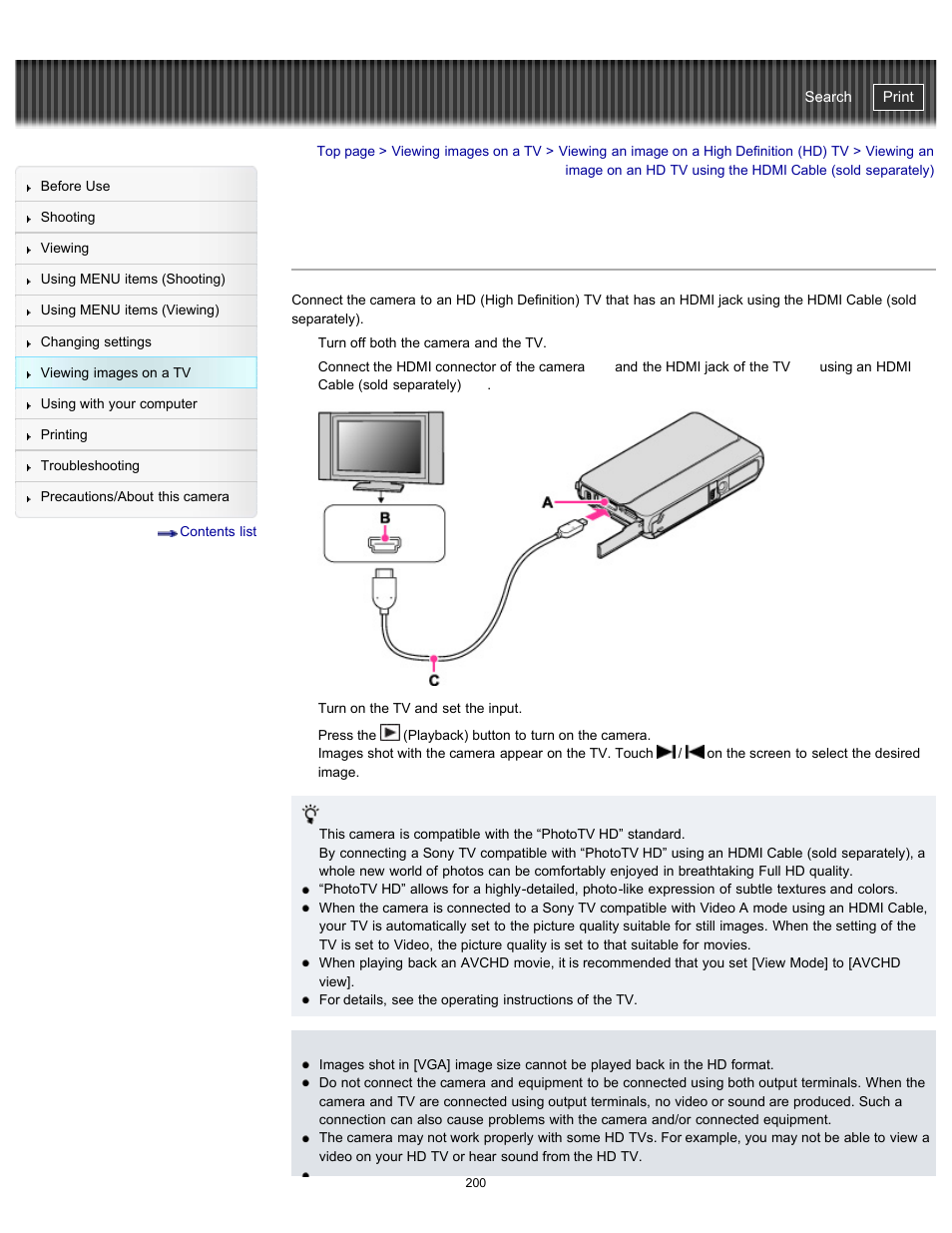 Cyber-shot user guide | Sony DSC-TX20 User Manual | Page 200 / 262