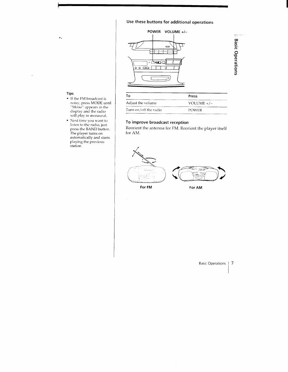 Use these buttons for additional operations | Sony CFD-350 User Manual | Page 7 / 27