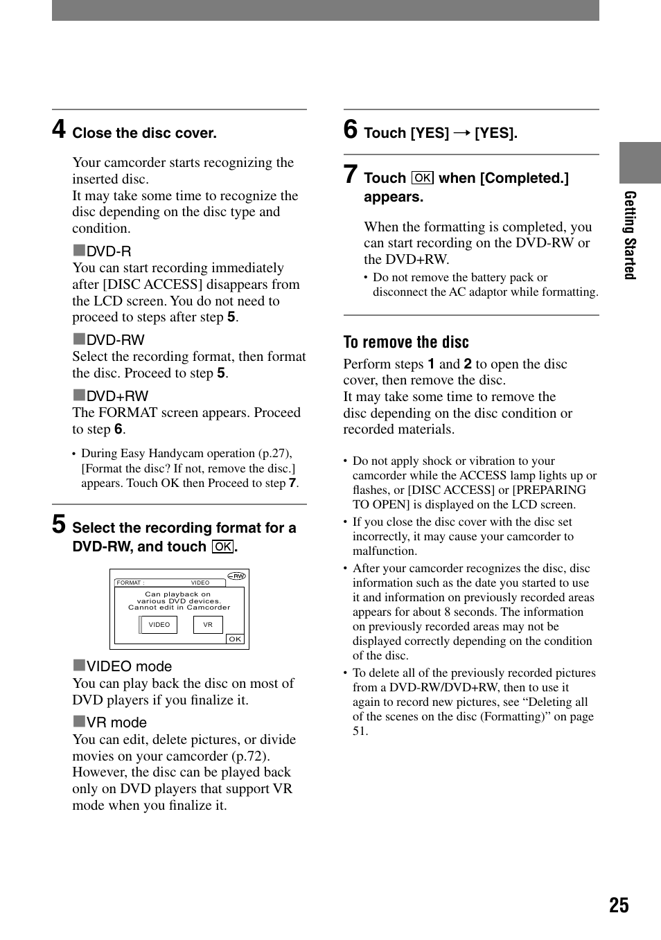 Sony DCR-DVD203 User Manual | Page 25 / 119