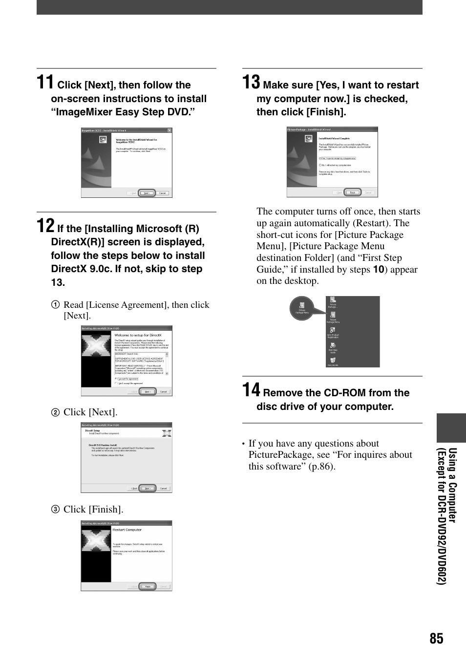Sony DCR-DVD203 User Manual | Page 85 / 119