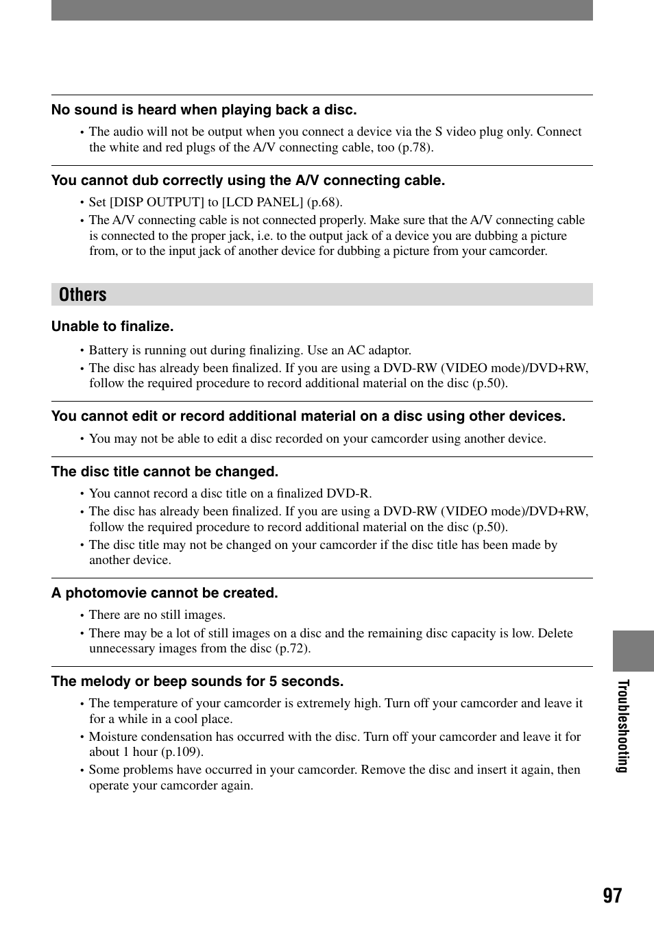 Others | Sony DCR-DVD203 User Manual | Page 97 / 119