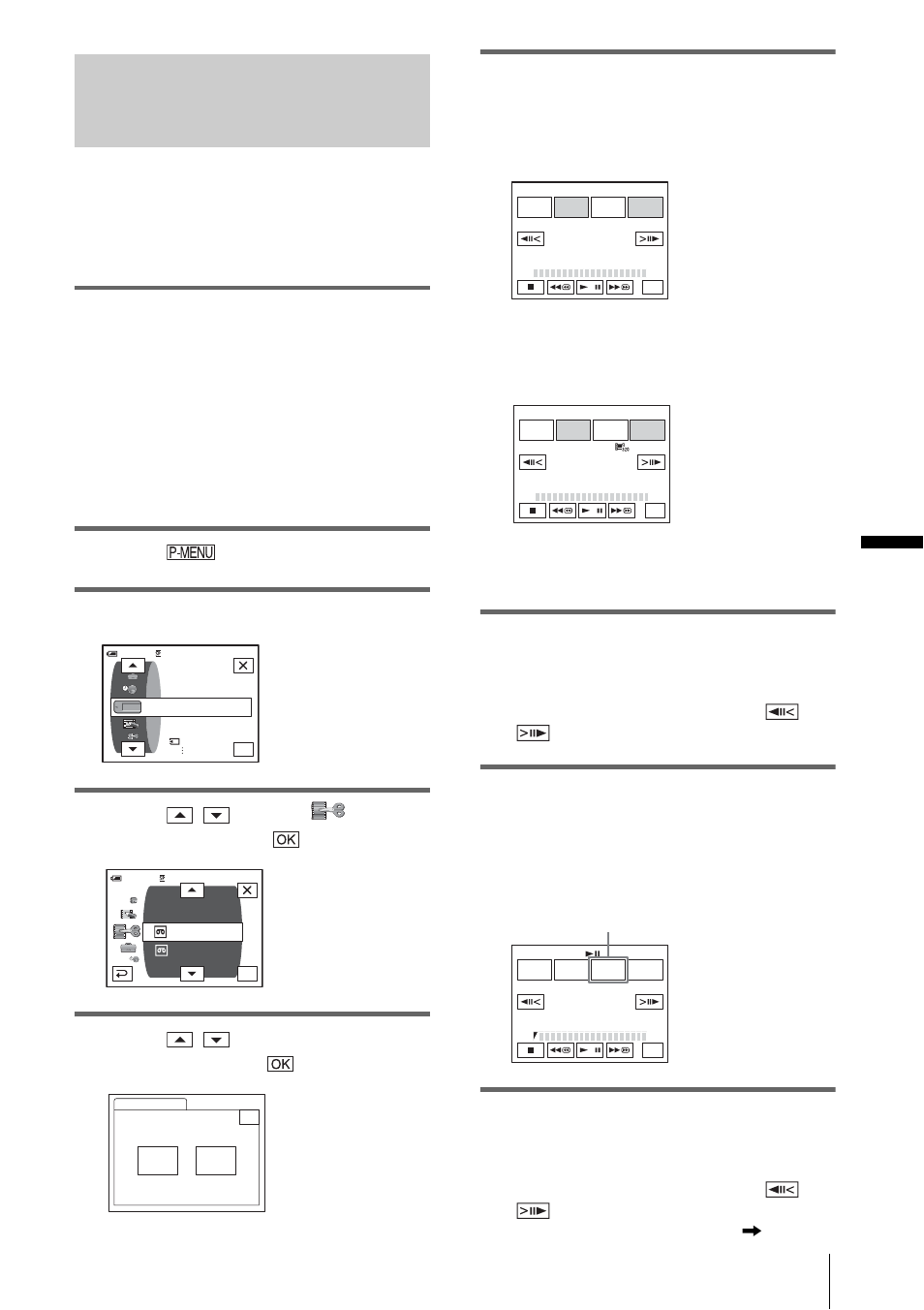 P. 103), Recording the selected scenes as programs, Du b b in g /e d itin g | Touch, Touch [menu, Touch / to select (edit/ play), then touch, Touch / to select [prog. edit], then touch, Touch the desired item, Touch [mark in, You can adjust the position with / (frame) | Sony DCR-PC350 User Manual | Page 103 / 152