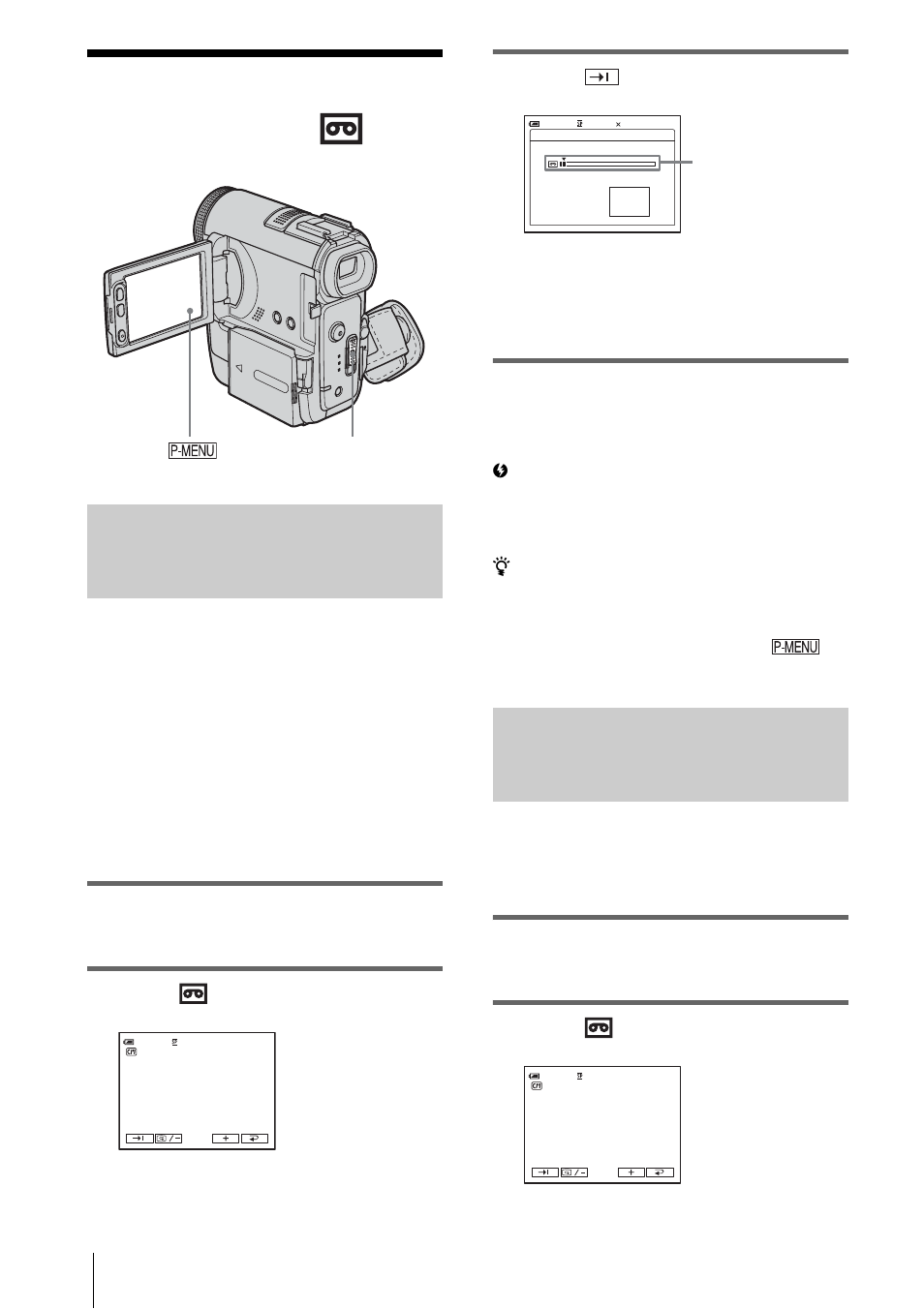 Searching for the starting point, Searching manually – edit search, P. 48) | Sony DCR-PC350 User Manual | Page 48 / 152