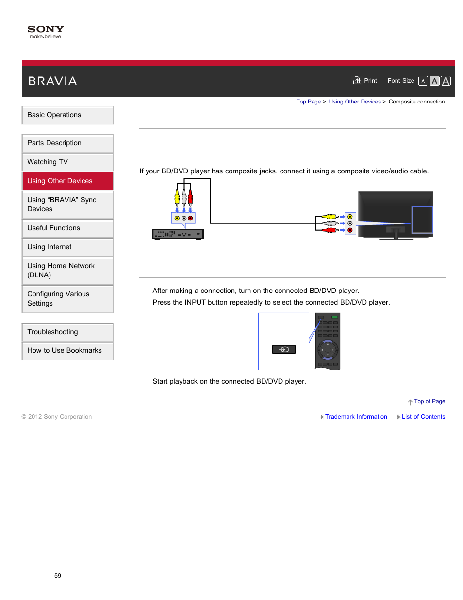 Composite connection | Sony XBR-84X900 User Manual | Page 64 / 185