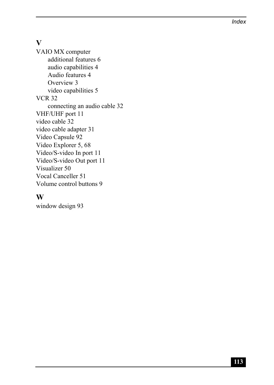 Sony PCV-MXS20 User Manual | Page 113 / 113