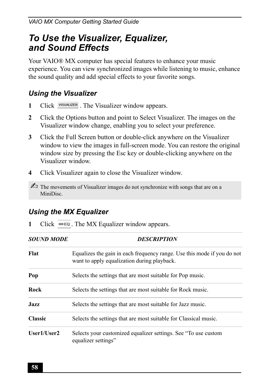 Sony PCV-MXS20 User Manual | Page 58 / 113