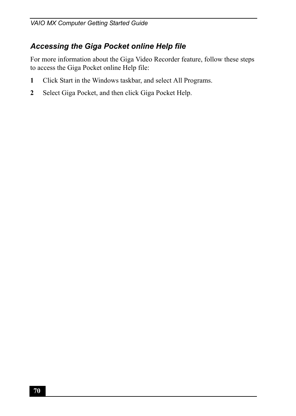 Sony PCV-MXS20 User Manual | Page 70 / 113