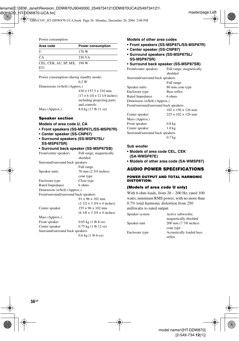 Sony HT-DDW870 User Manual | Page 56 / 60