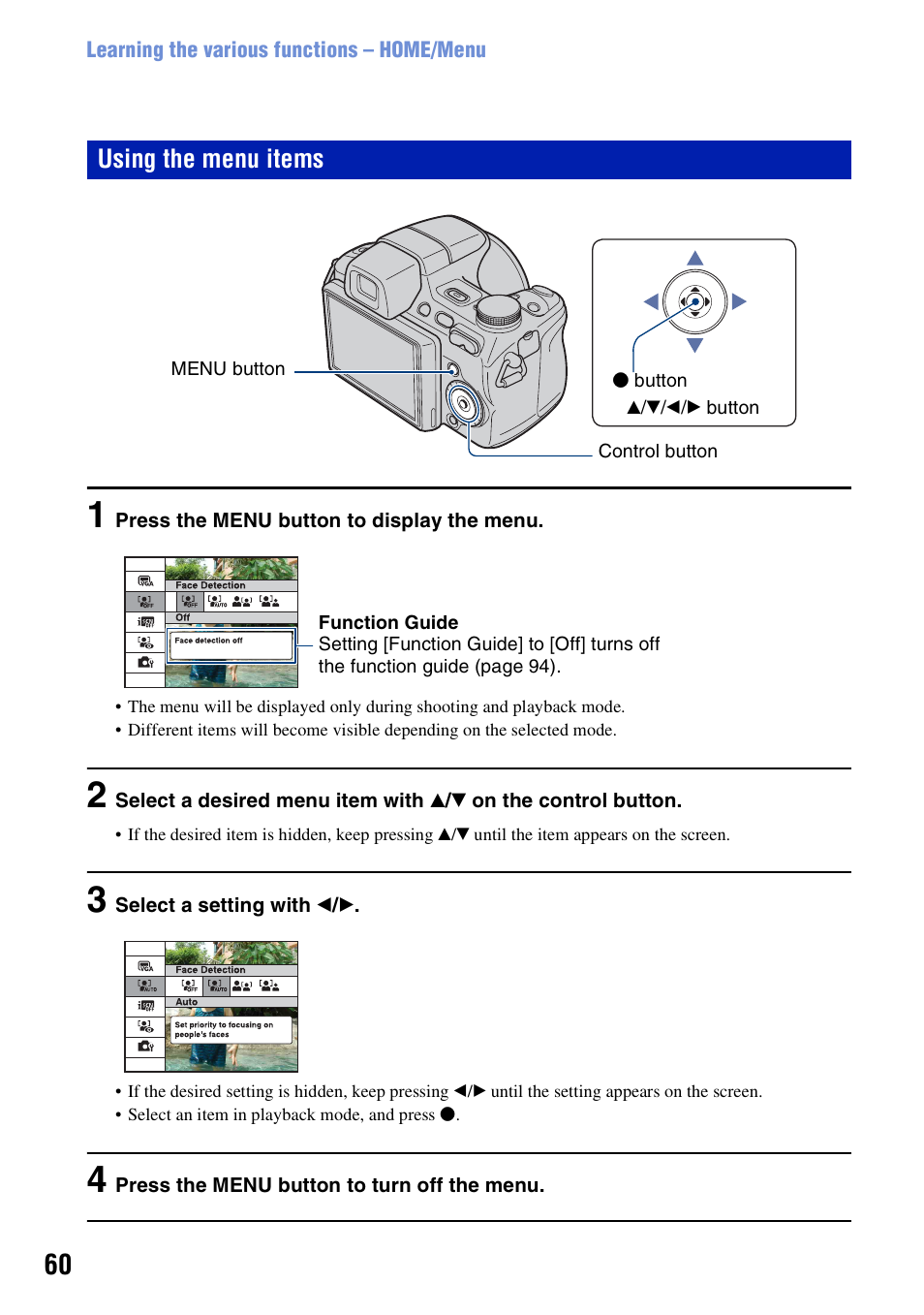 N (60), Z(60) | Sony DSC-H50 User Manual | Page 60 / 154