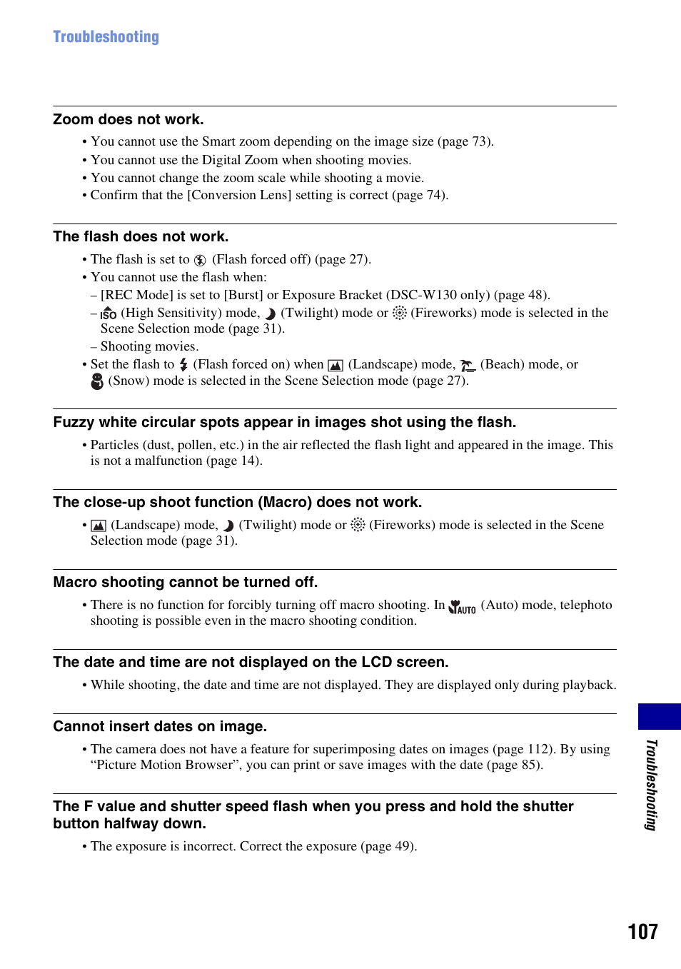 Sony DSC-W130 User Manual | Page 107 / 128