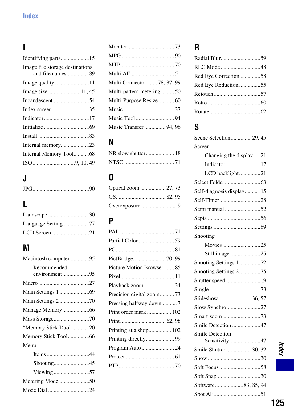Sony DSC-W130 User Manual | Page 125 / 128