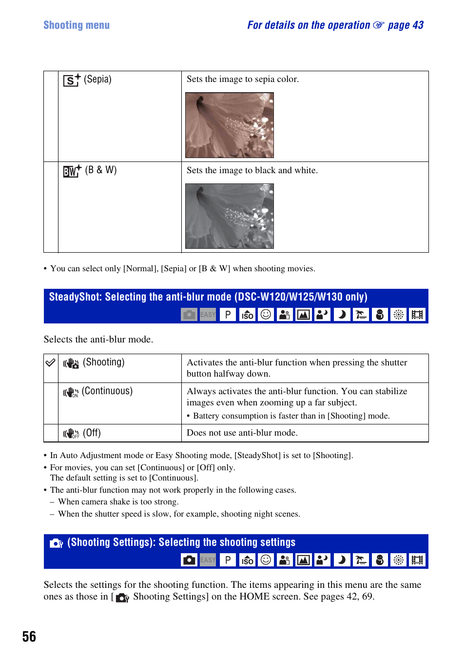 Sony DSC-W130 User Manual | Page 56 / 128