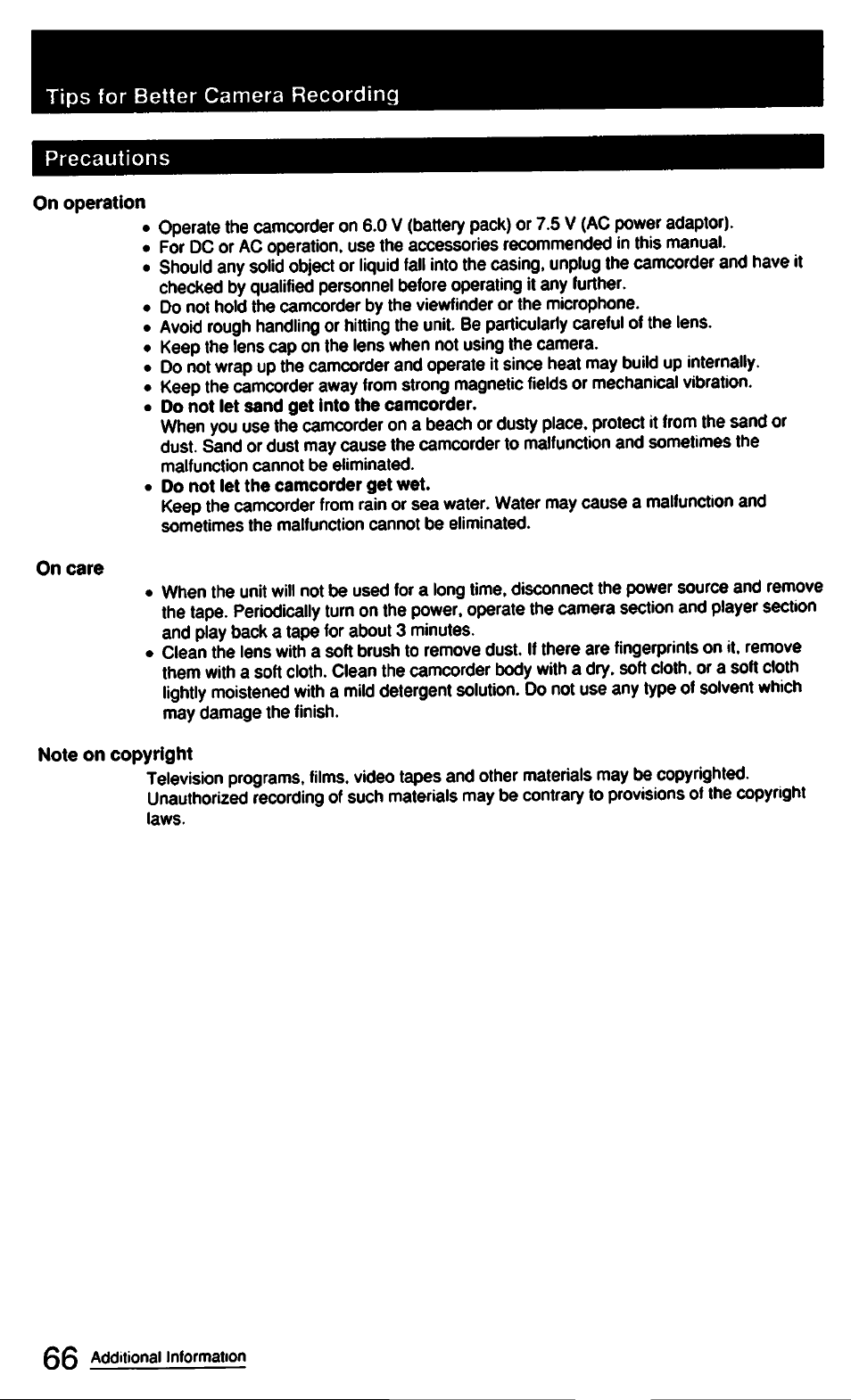 Sony CCD-FX510 User Manual | Page 66 / 76