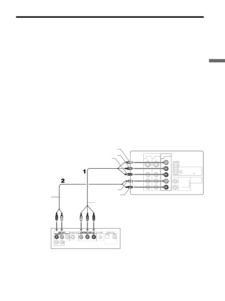 Connecting a dvd player with, Component video connectors, Connecting and setting the tv | And p, Jacks to the y, p, Jacks on the tv. use the hd/dvd in 4 connections, Tips | Sony KE-42M1 User Manual | Page 27 / 84