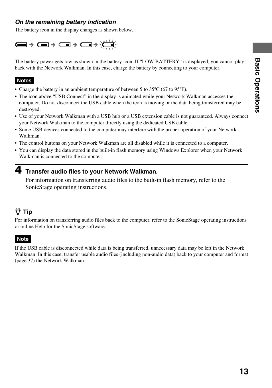 To 13) | Sony NW-E407 User Manual | Page 13 / 55
