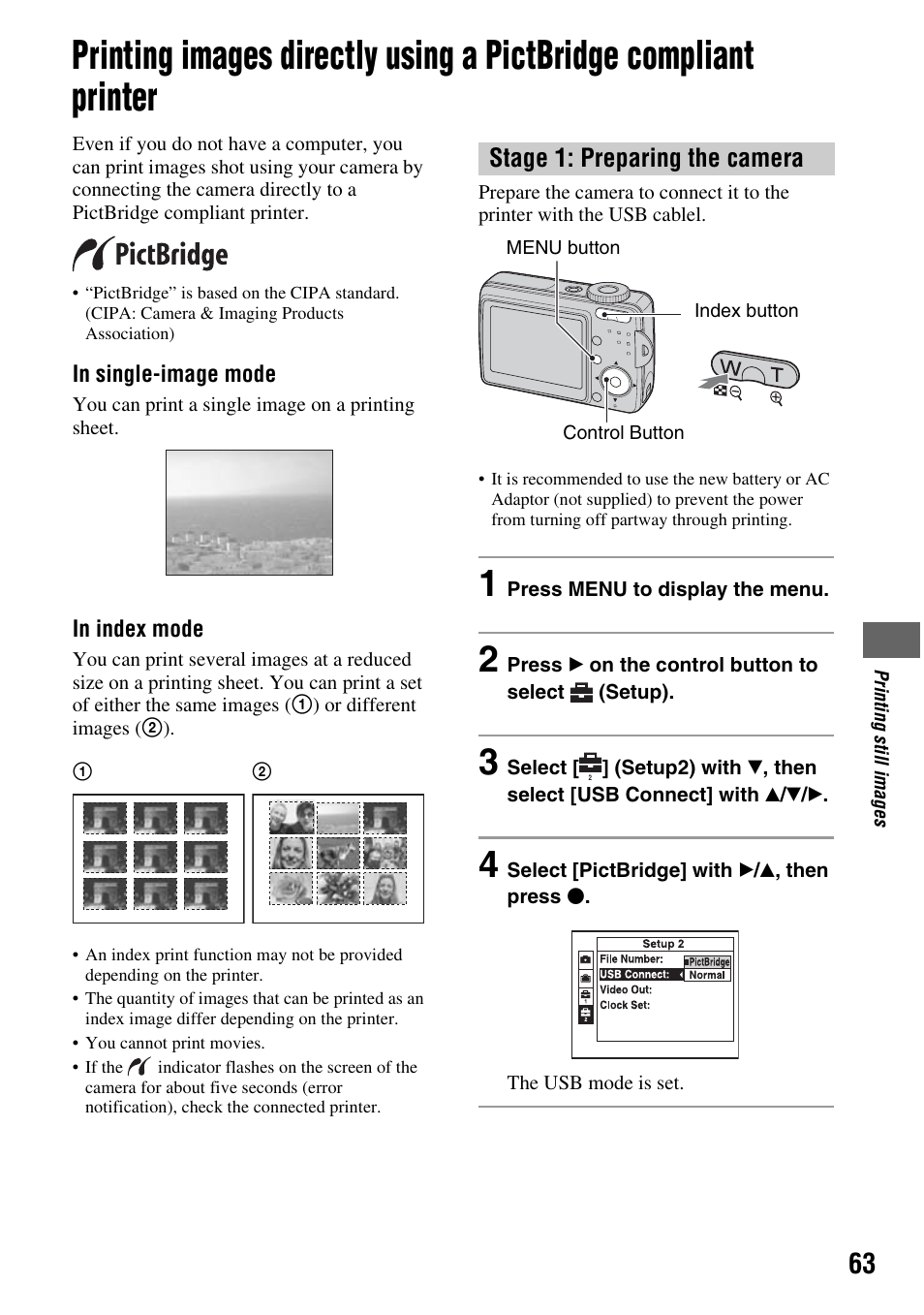Stage 1: preparing the camera | Sony DSC-S45 User Manual | Page 63 / 91