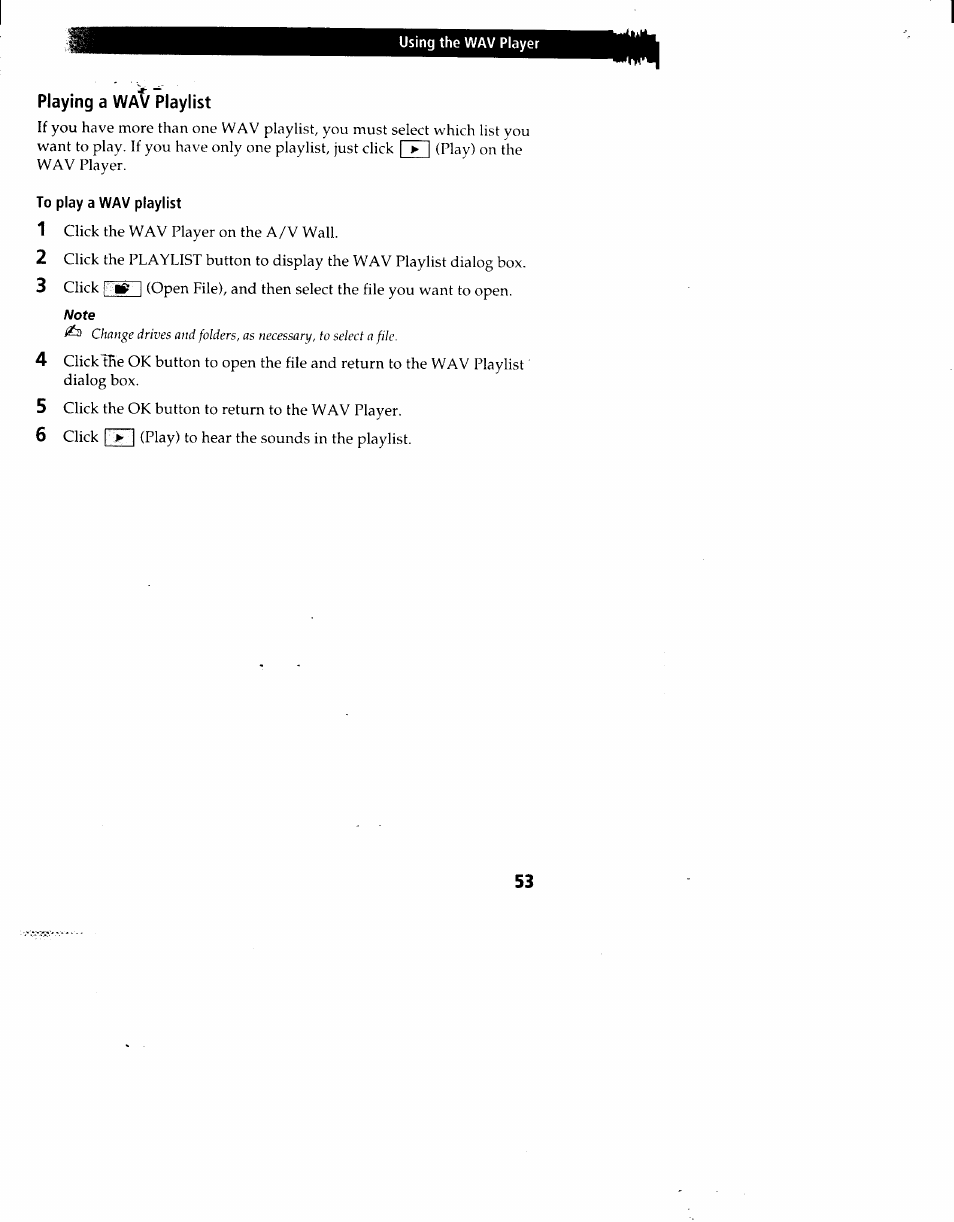 Playing a wav playlist, To play a wav playlist | Sony PCV-90 User Manual | Page 60 / 155