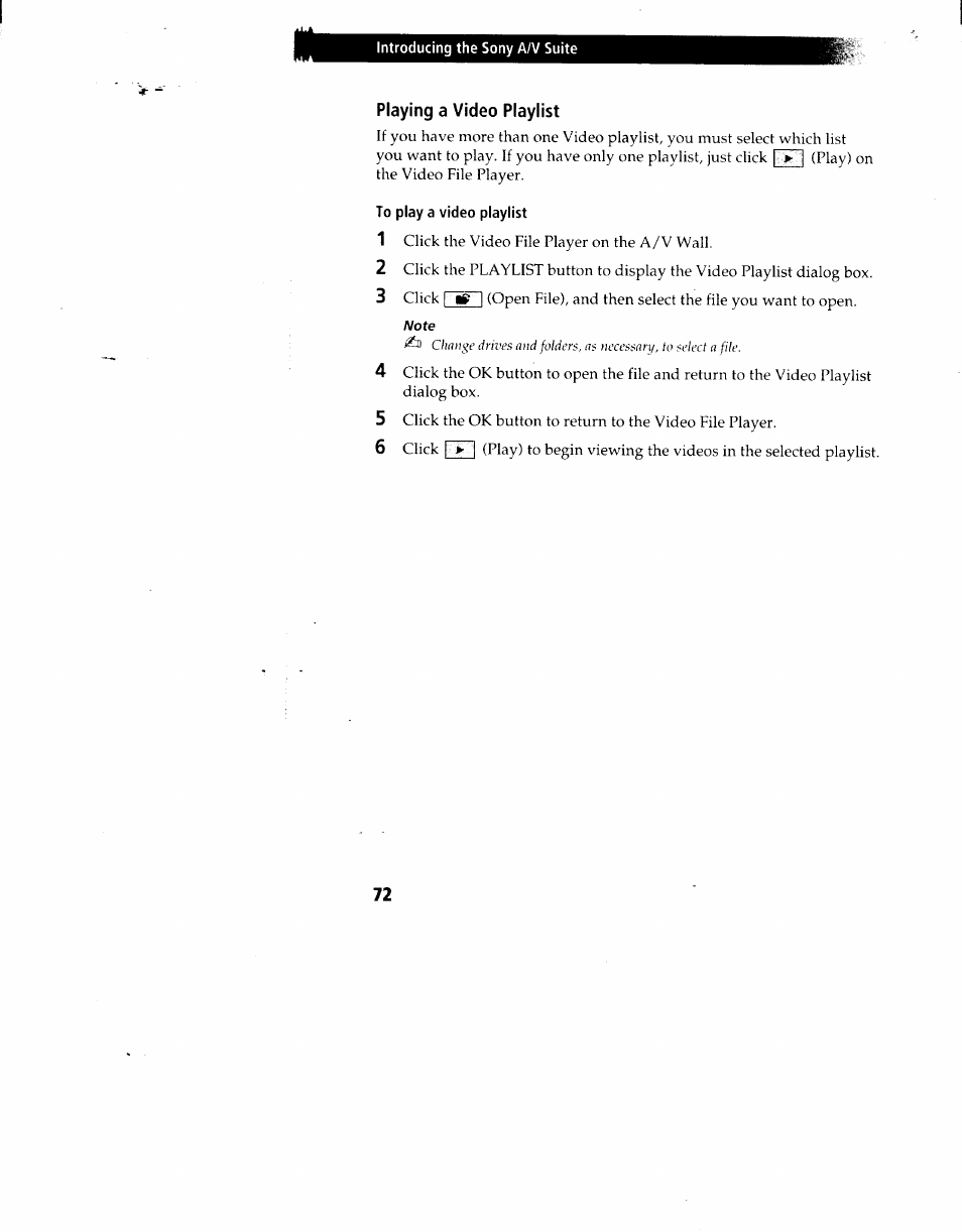 Playing a video playlist, To play a video playlist | Sony PCV-90 User Manual | Page 79 / 155