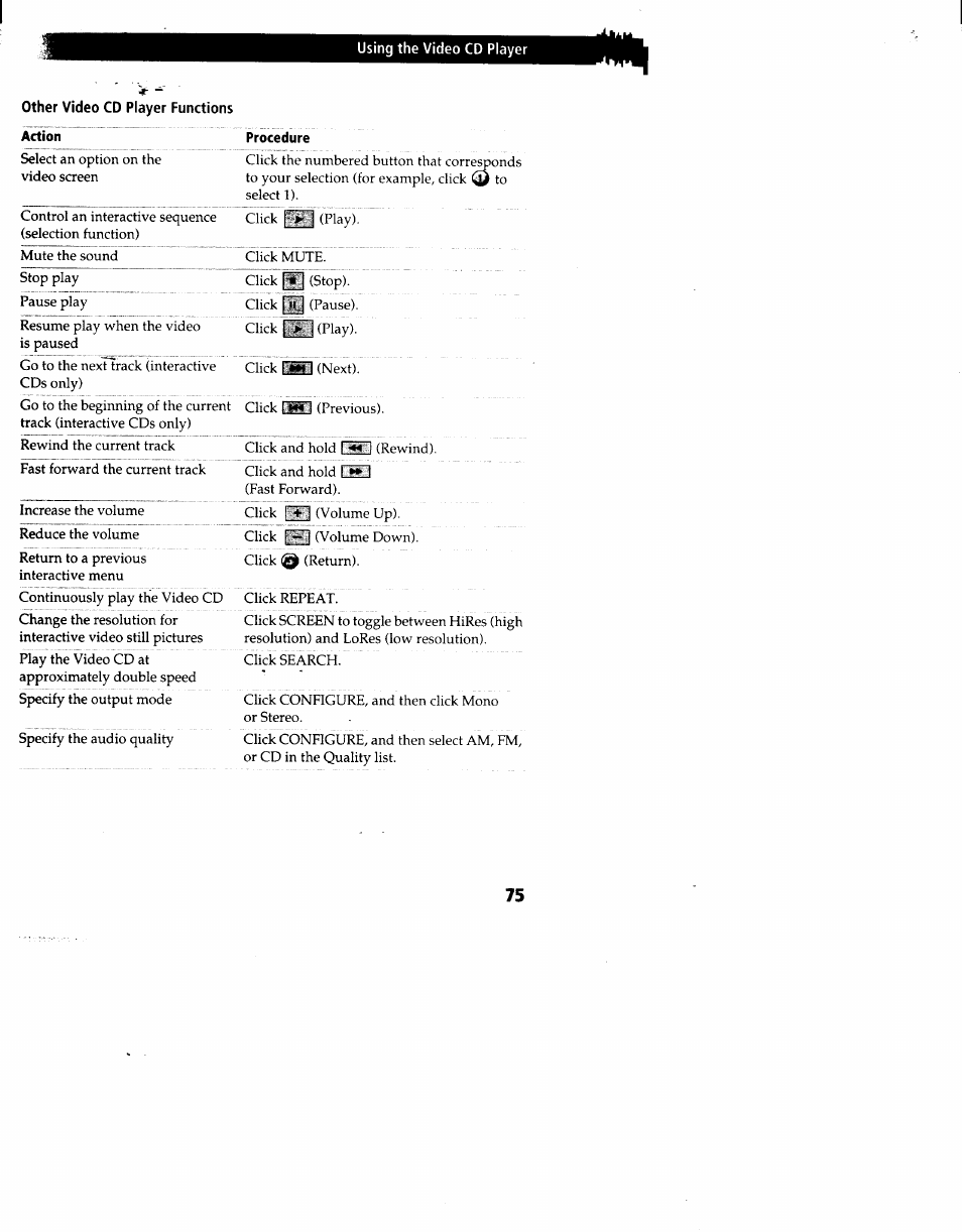 Other video cd player functions | Sony PCV-90 User Manual | Page 82 / 155