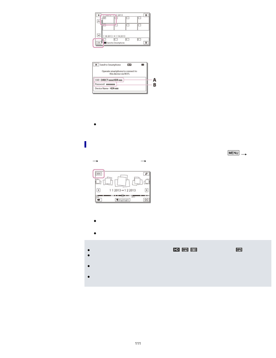 Sony HDR-CX430V User Manual | Page 111 / 266