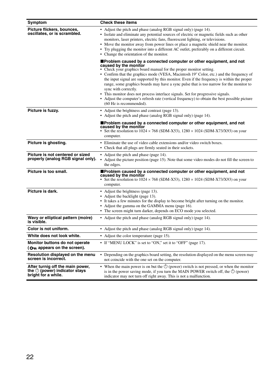 Sony SDM-X53 User Manual | Page 23 / 26