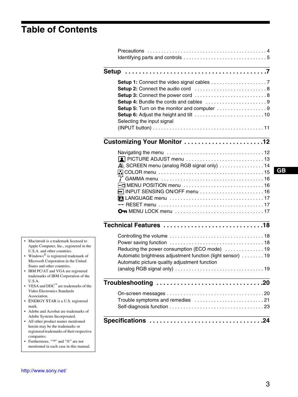 Sony SDM-X53 User Manual | Page 4 / 26