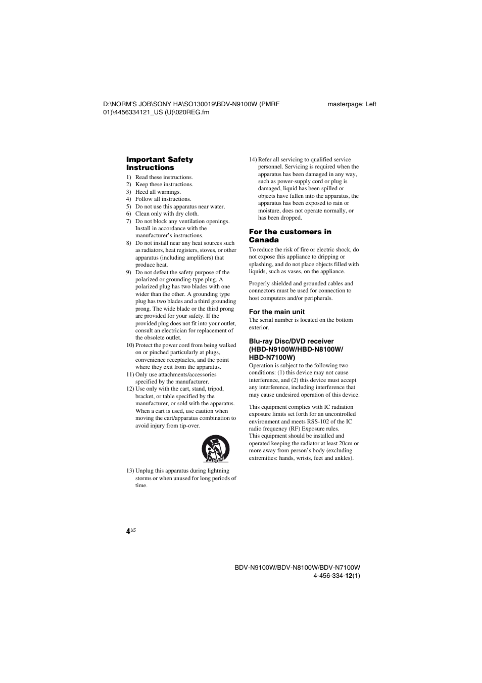 Sony BDV-N8100W User Manual | Page 4 / 88