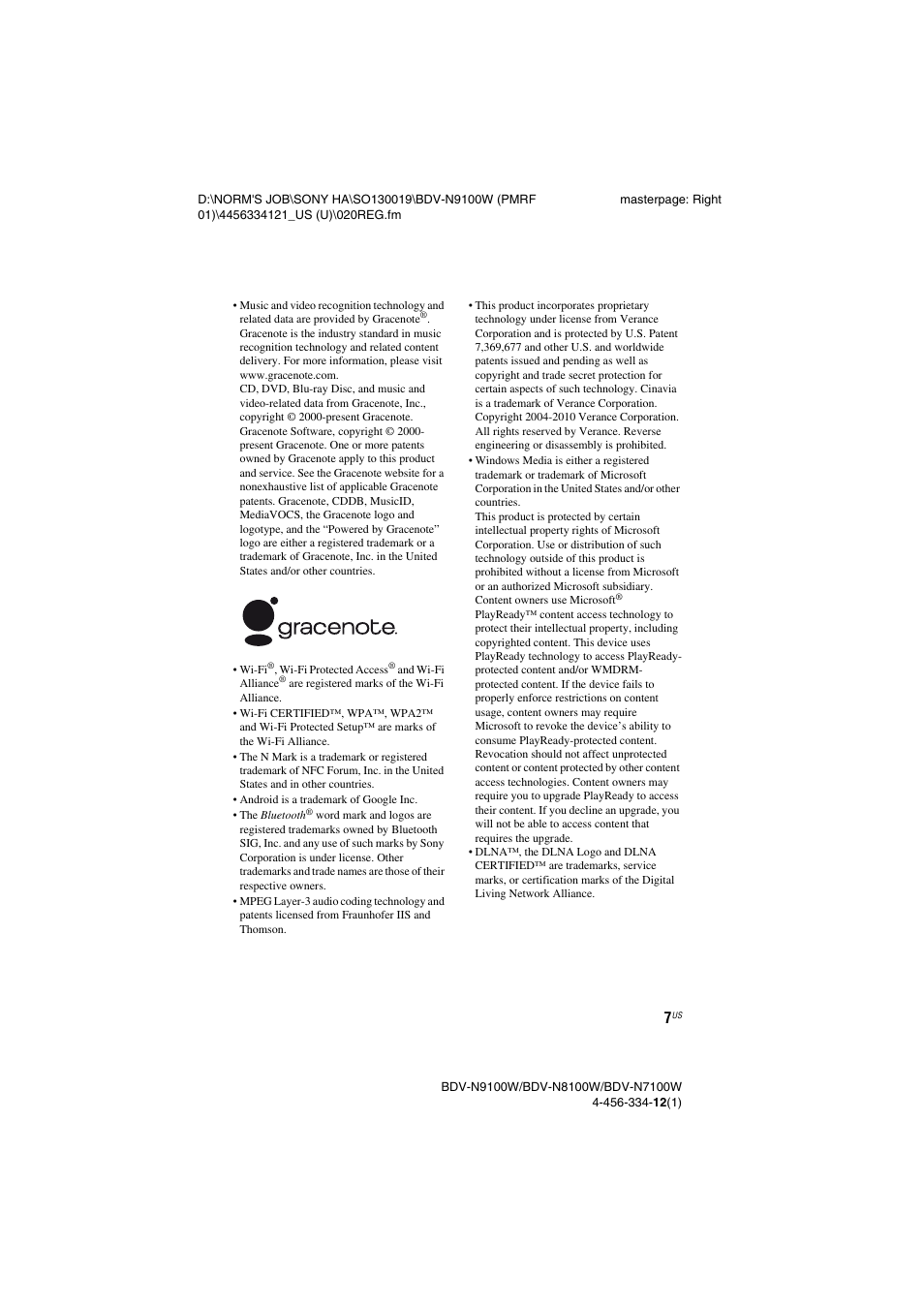 Sony BDV-N8100W User Manual | Page 7 / 88