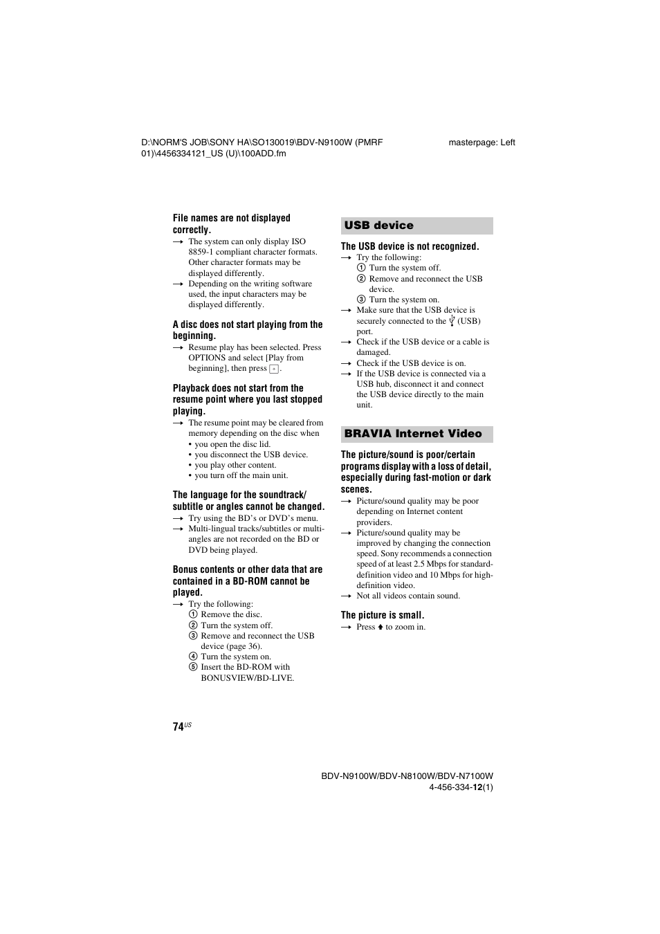 Sony BDV-N8100W User Manual | Page 74 / 88