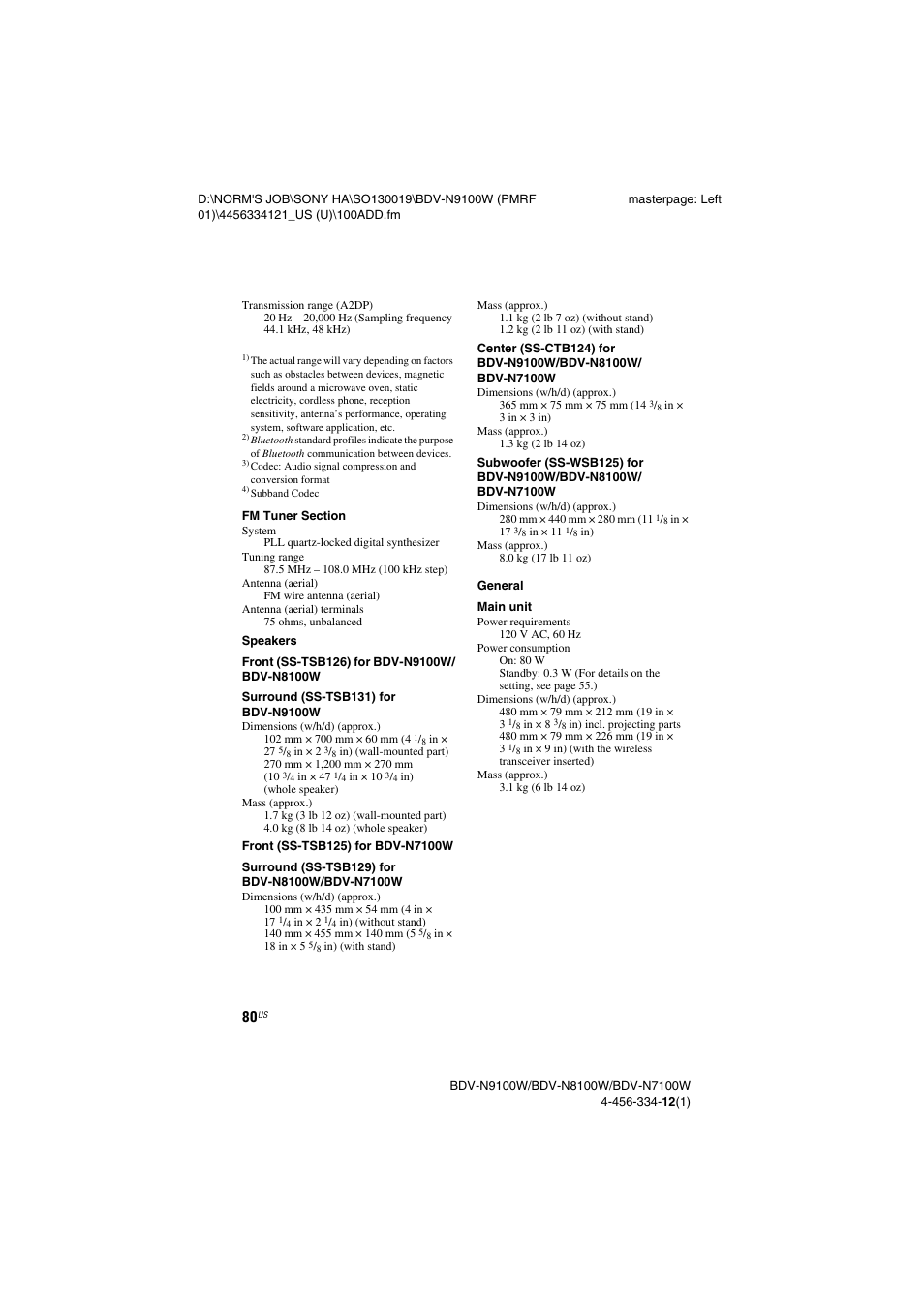 Sony BDV-N8100W User Manual | Page 80 / 88
