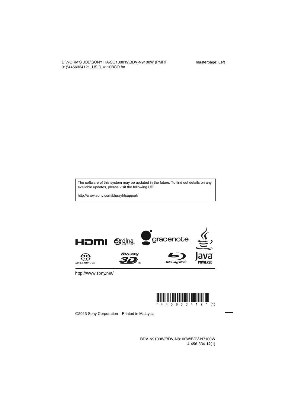 Sony BDV-N8100W User Manual | Page 88 / 88