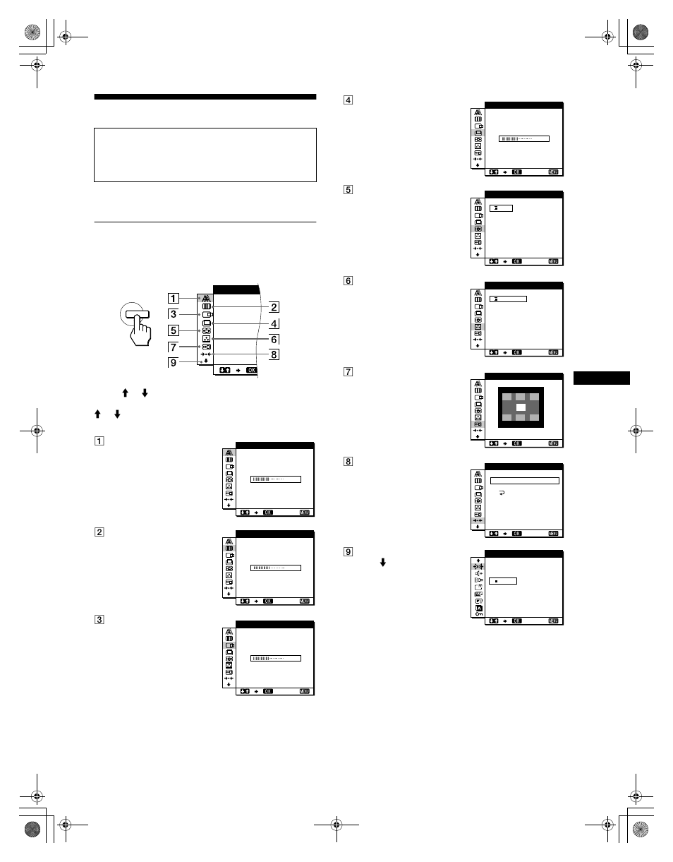 Customizing your monitor, Navigating the menu | Sony SDM-N50R User Manual | Page 11 / 104