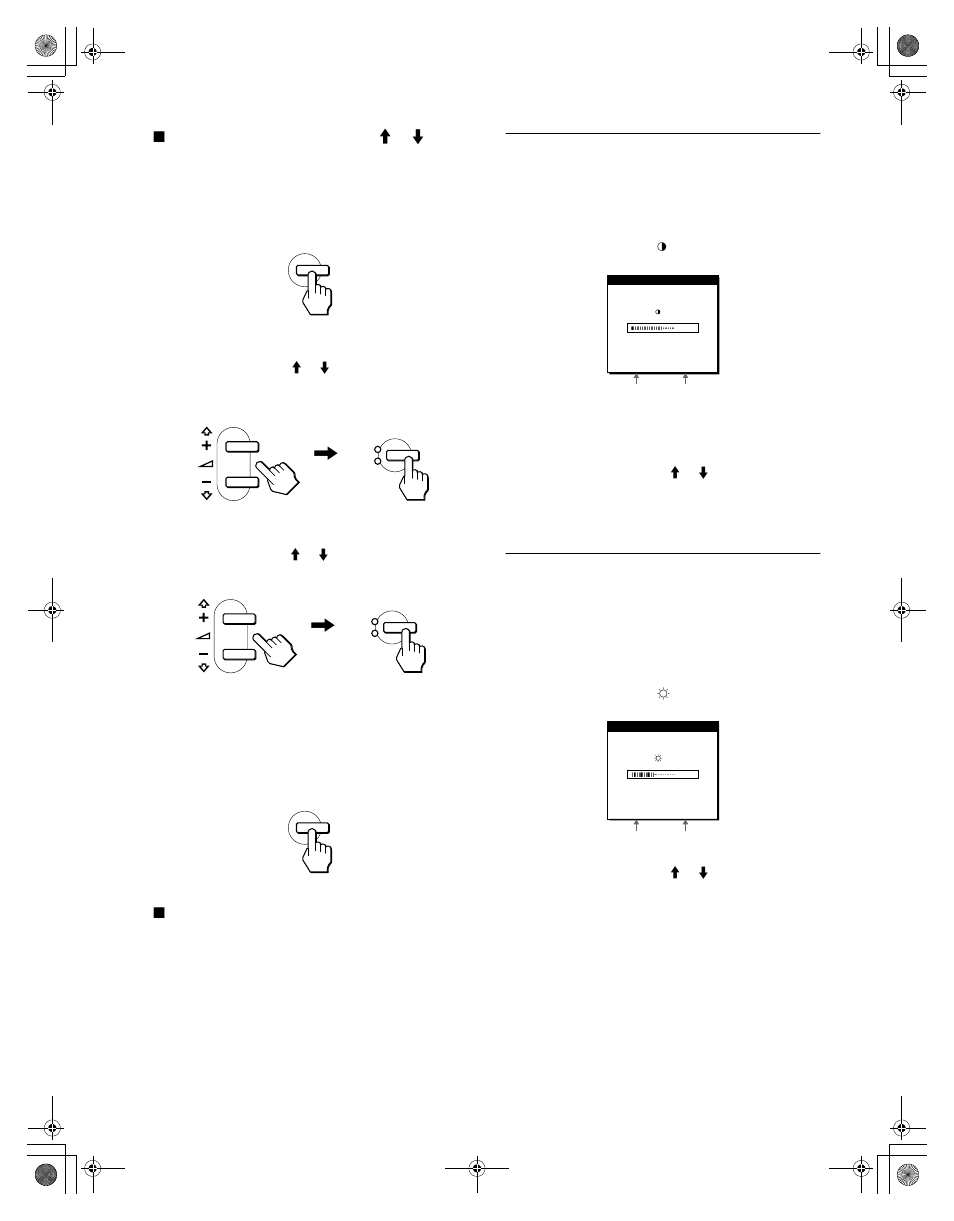Réglage du contraste (contraste), Réglage du niveau de noir de l’image (luminosite) | Sony SDM-N50R User Manual | Page 32 / 104