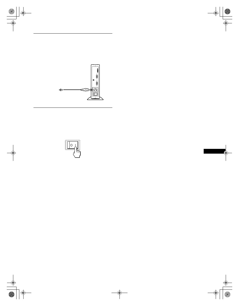 Schritt 3: anschließen des netzkabels, Schritt 4: einschalten von monitor und computer, Schritt 3 | Schritt 4, Seite, Seite 9 | Sony SDM-N50R User Manual | Page 49 / 104