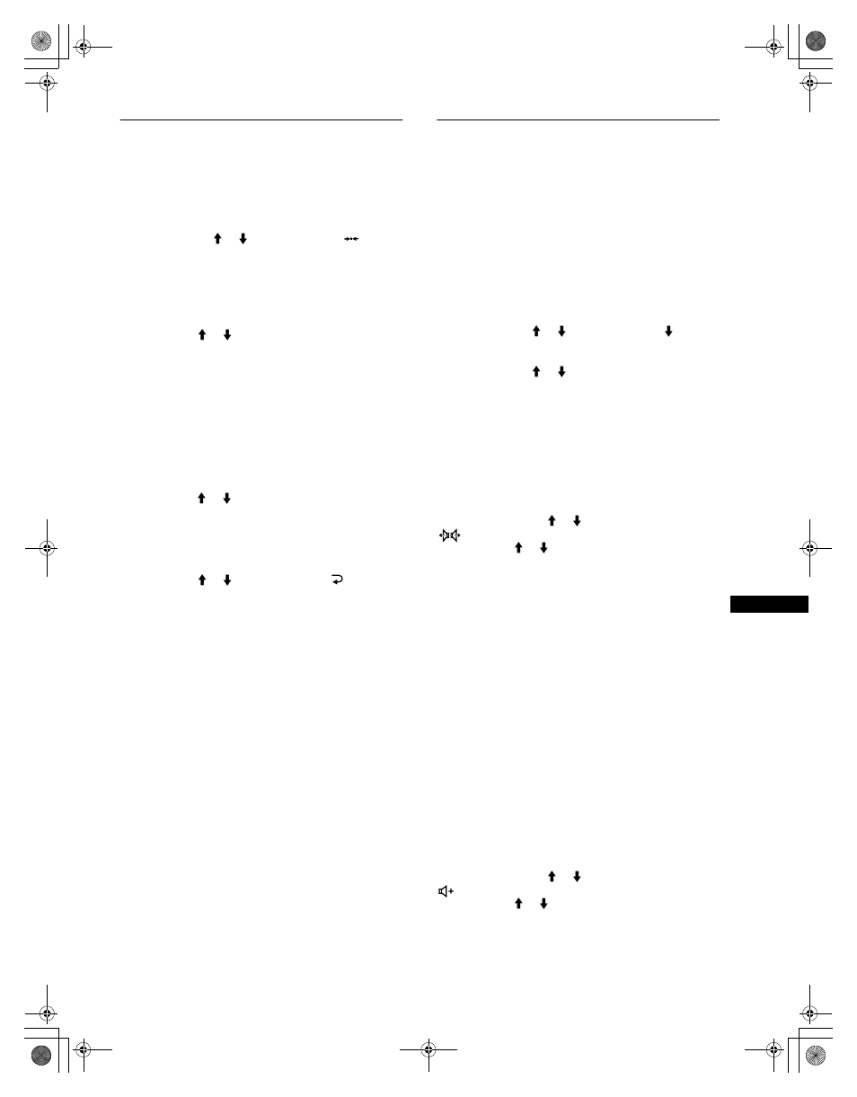 Ripristino delle regolazioni (ripr.), Impostazioni aggiuntive (opzioni) | Sony SDM-N50R User Manual | Page 95 / 104