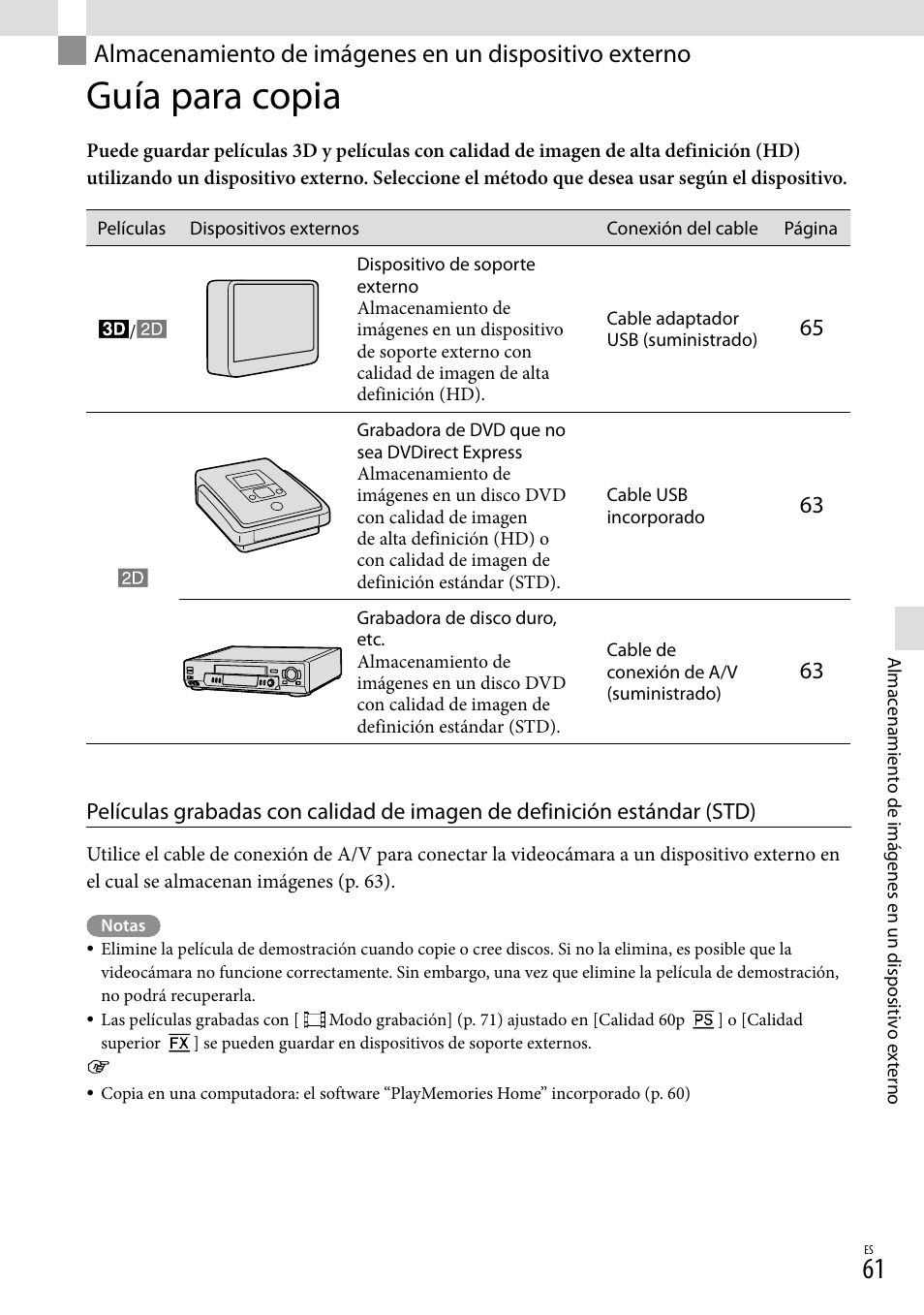Guía para copia | Sony HDR-TD20V User Manual | Page 157 / 191