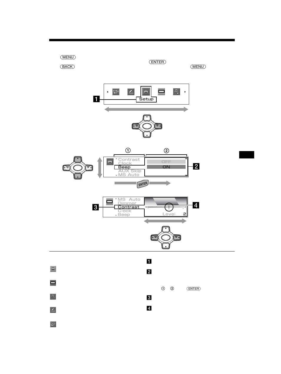General top menu display | Sony MEX-5DI User Manual | Page 9 / 170