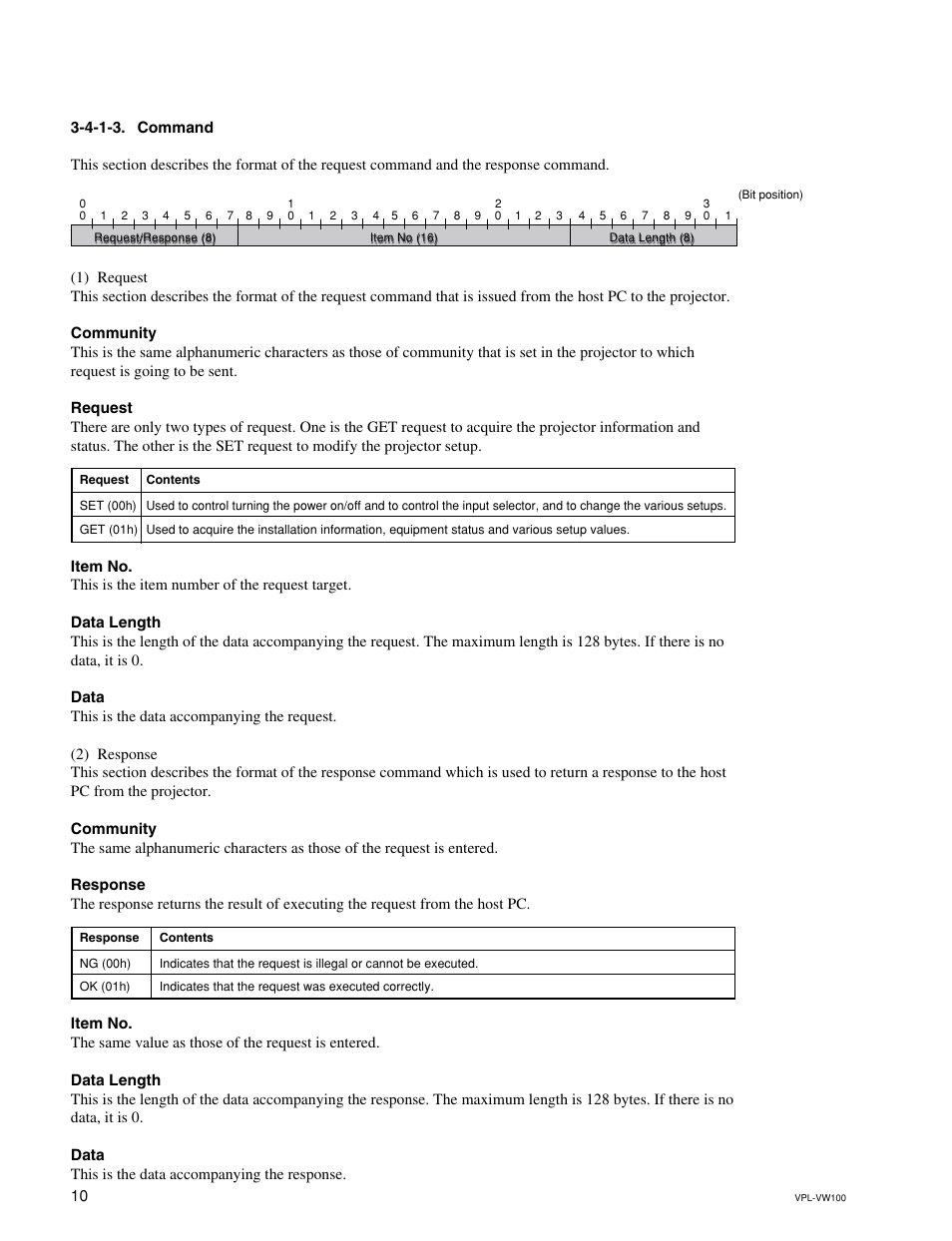 4-1-3. command | Sony VPL-VW100 User Manual | Page 14 / 28