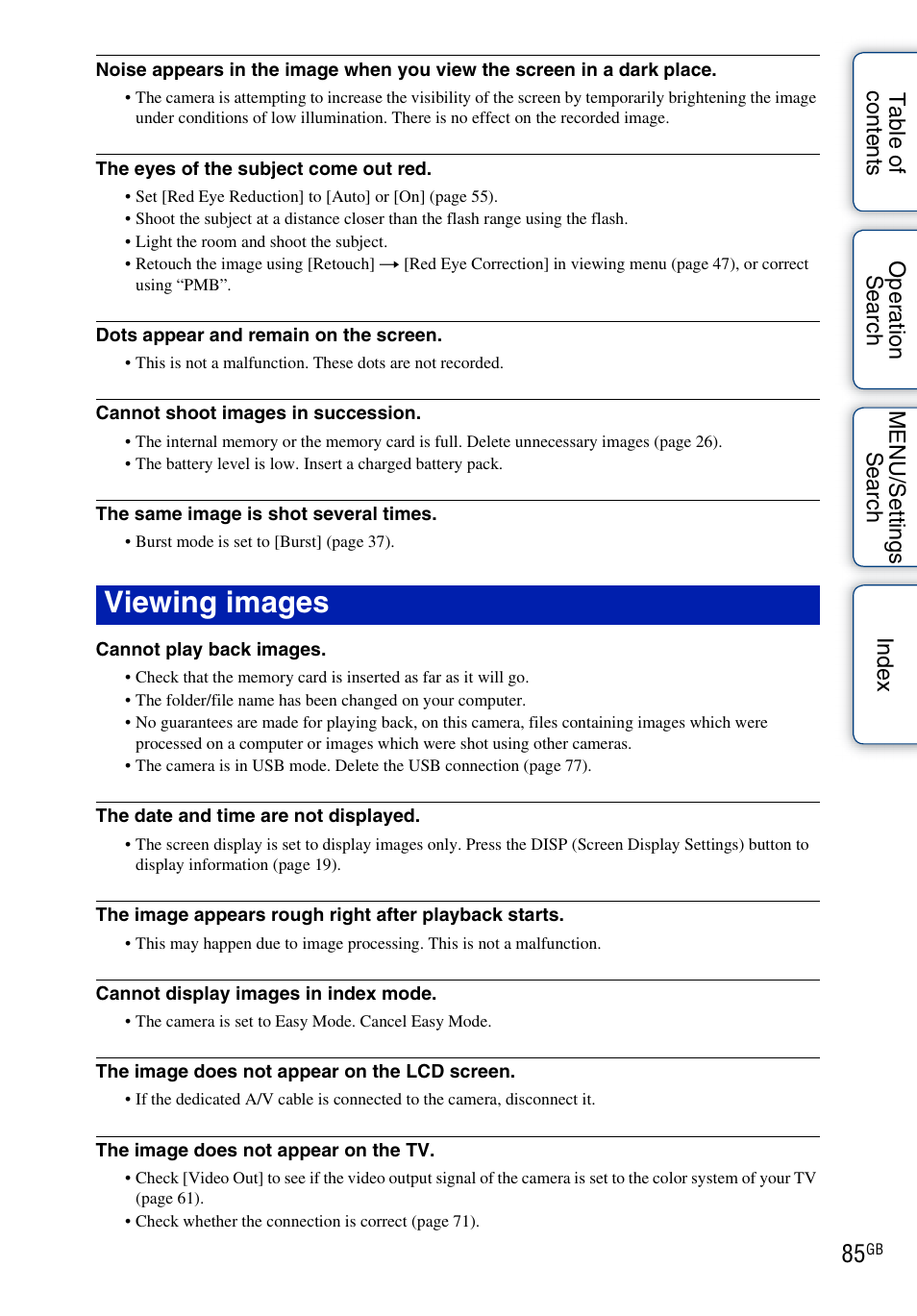 Viewing images | Sony DSC-W310 User Manual | Page 85 / 98