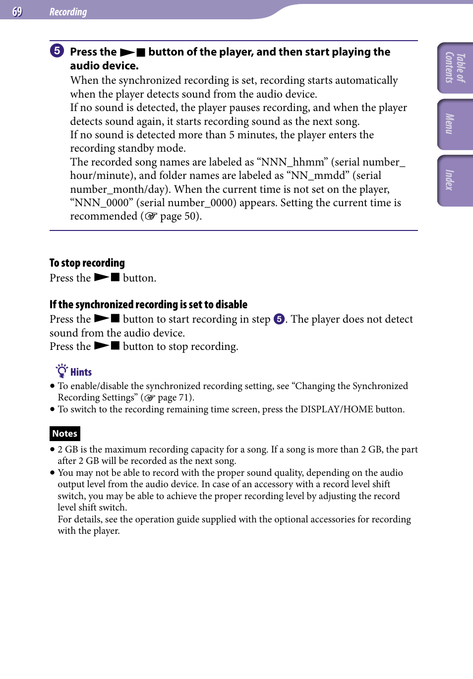 Sony NW-S705FBLACK User Manual | Page 69 / 113