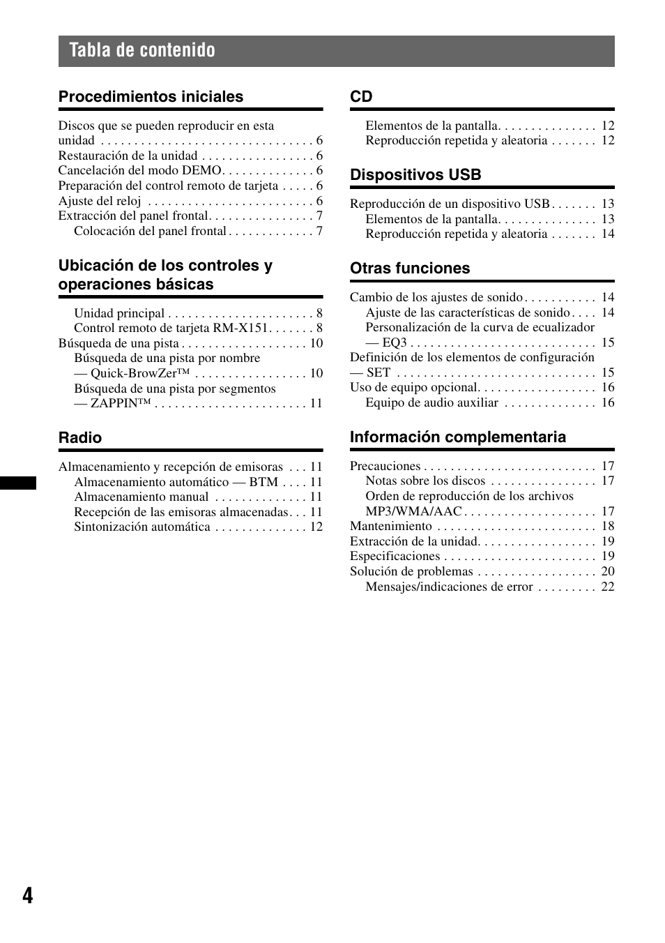 Sony CDX-GT35UW User Manual | Page 24 / 44