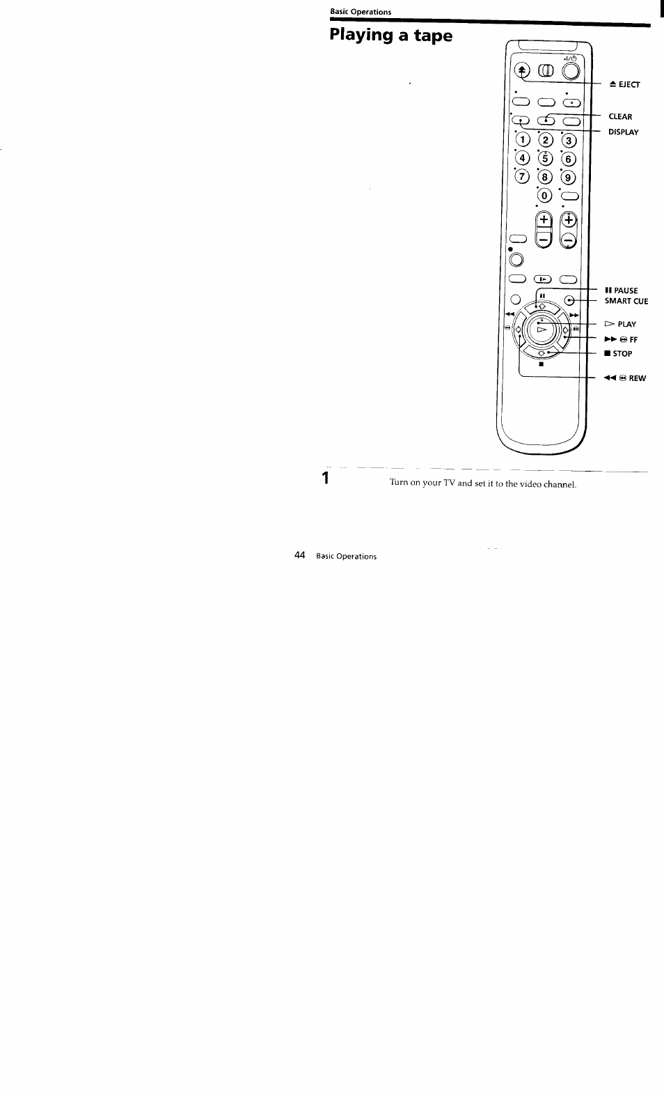 Playing a tape | Sony SLV-662HF User Manual | Page 45 / 80