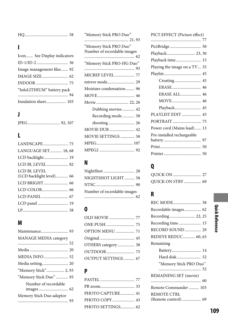 Sony DCR-SR220 User Manual | Page 109 / 111