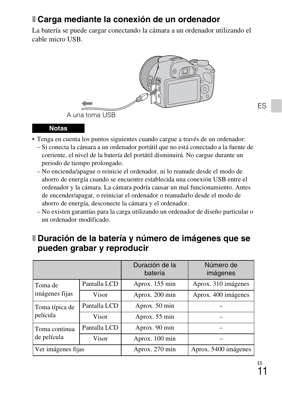 Xcarga mediante la conexión de un ordenador | Sony DSC-HX300 User Manual | Page 43 / 68