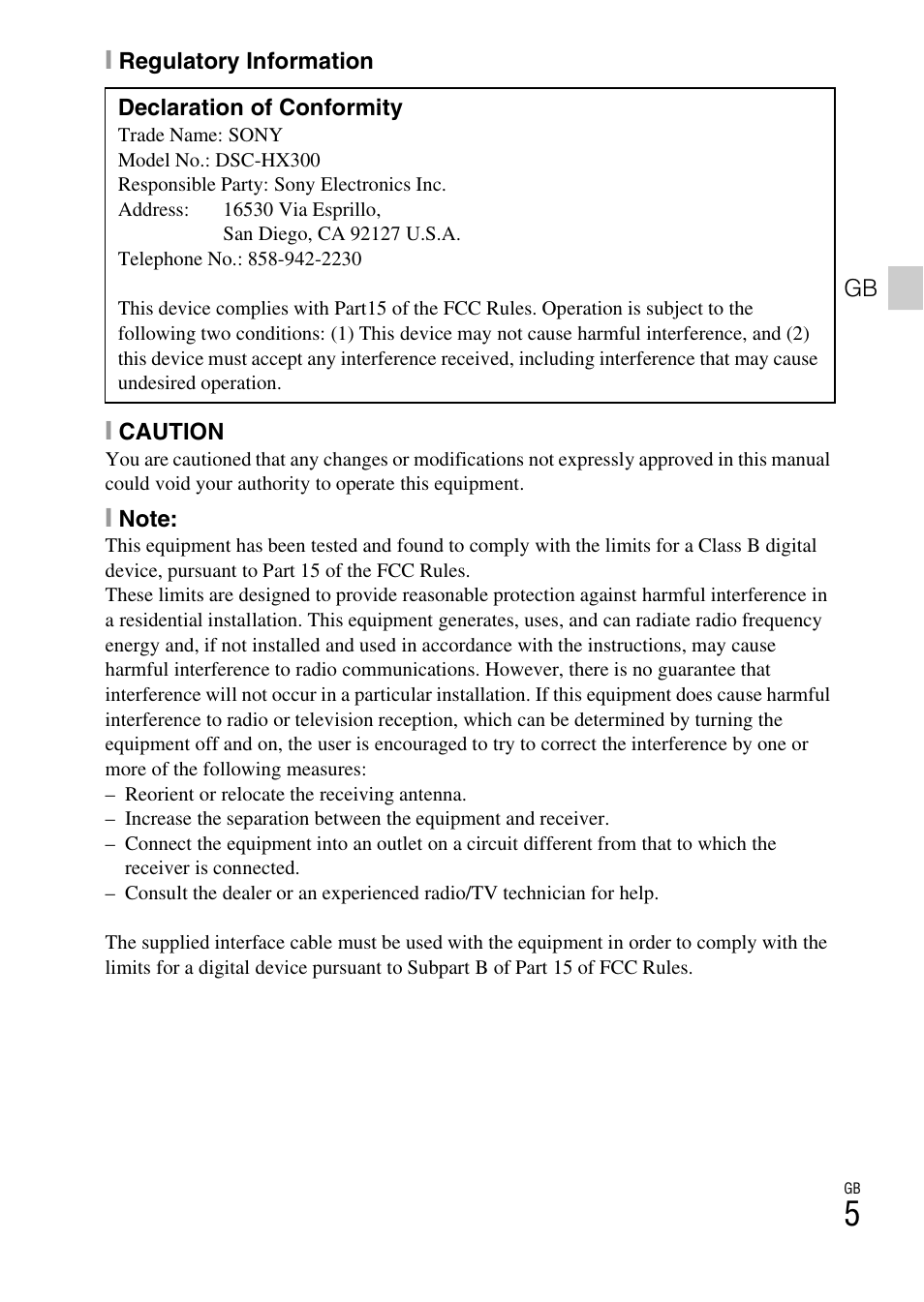 Sony DSC-HX300 User Manual | Page 5 / 68