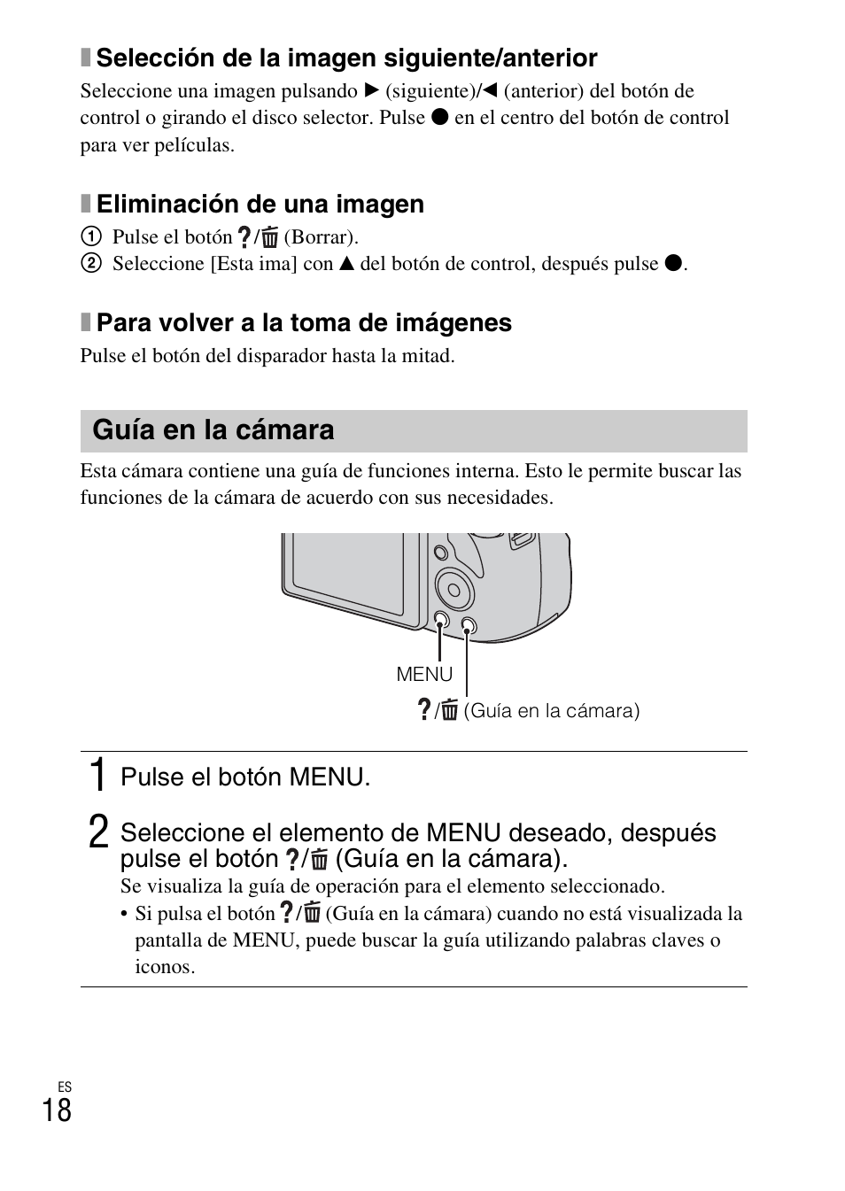 Guía en la cámara | Sony DSC-HX300 User Manual | Page 50 / 68
