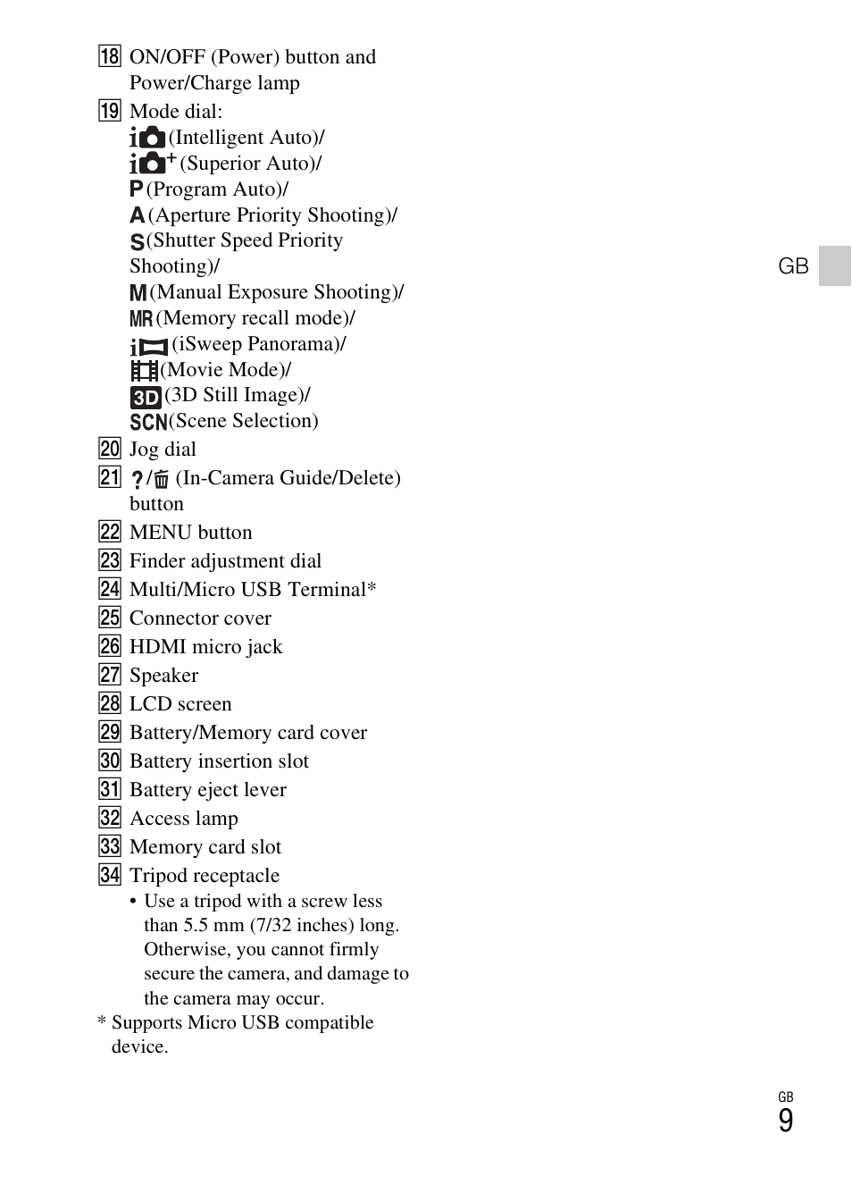 Sony DSC-HX300 User Manual | Page 9 / 68
