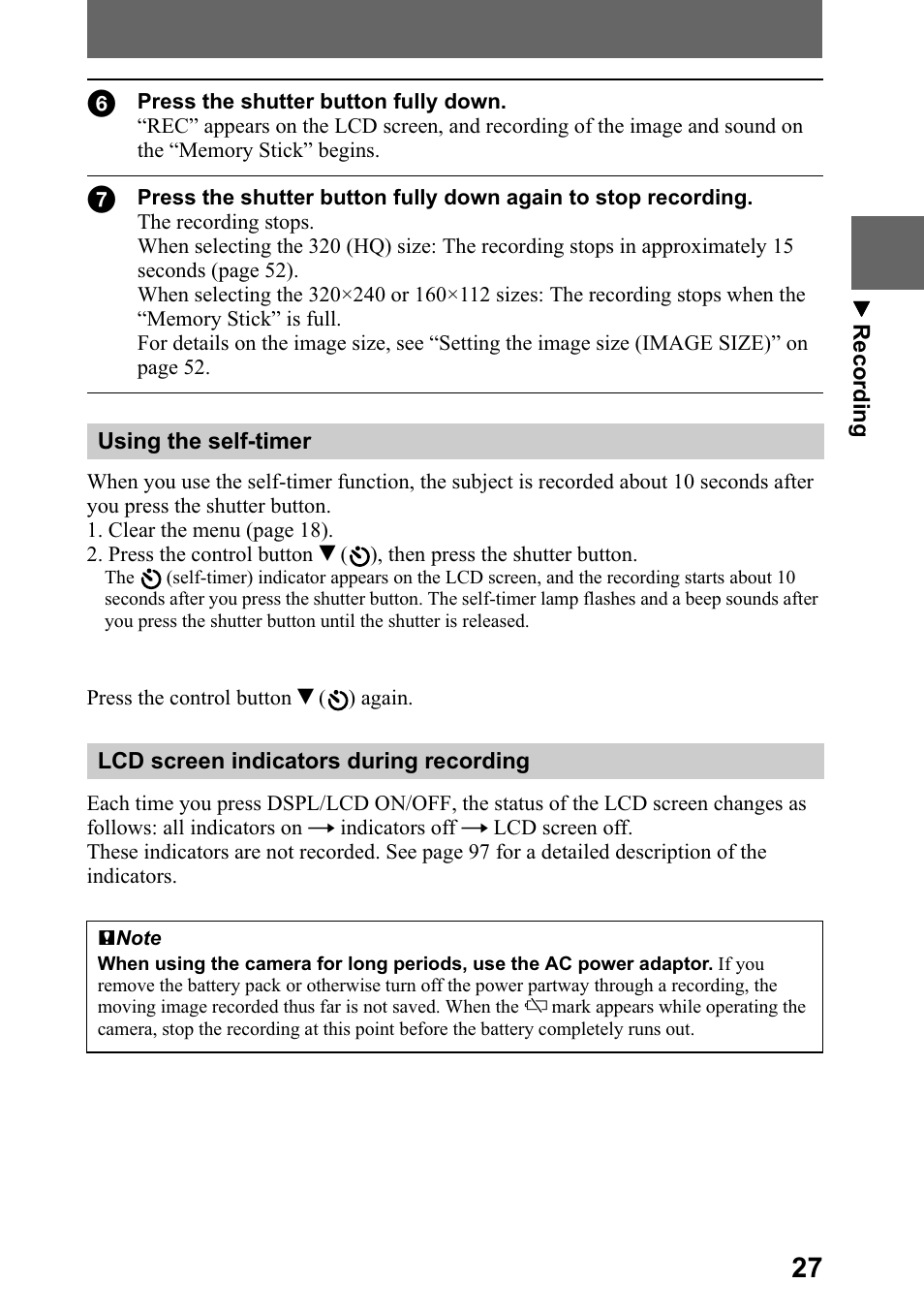 Sony DSC-P5 User Manual | Page 27 / 100